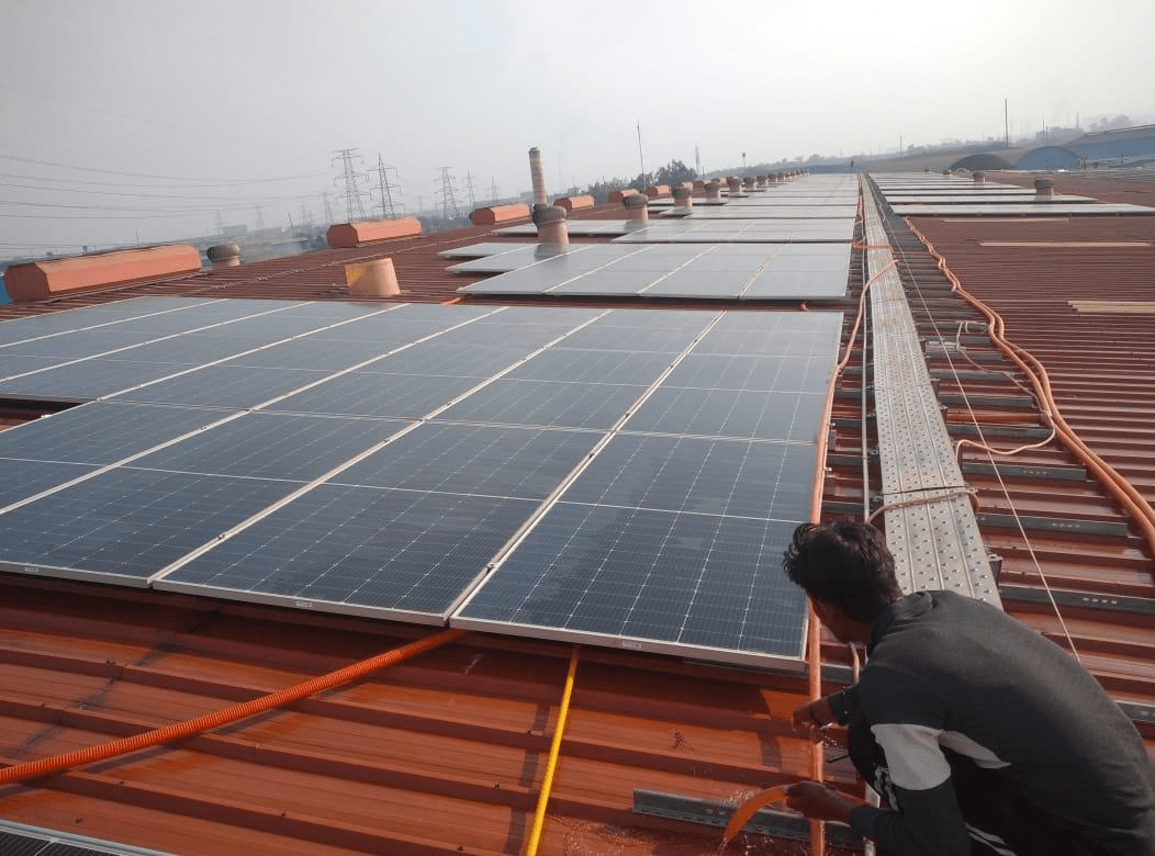 Rooftop solar system on a residential building
